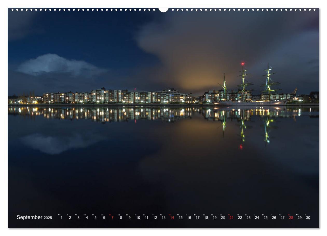 Bild: 9783435656035 | Nachts in Wilhelmshaven Edition mit maritimen Motiven (Wandkalender...