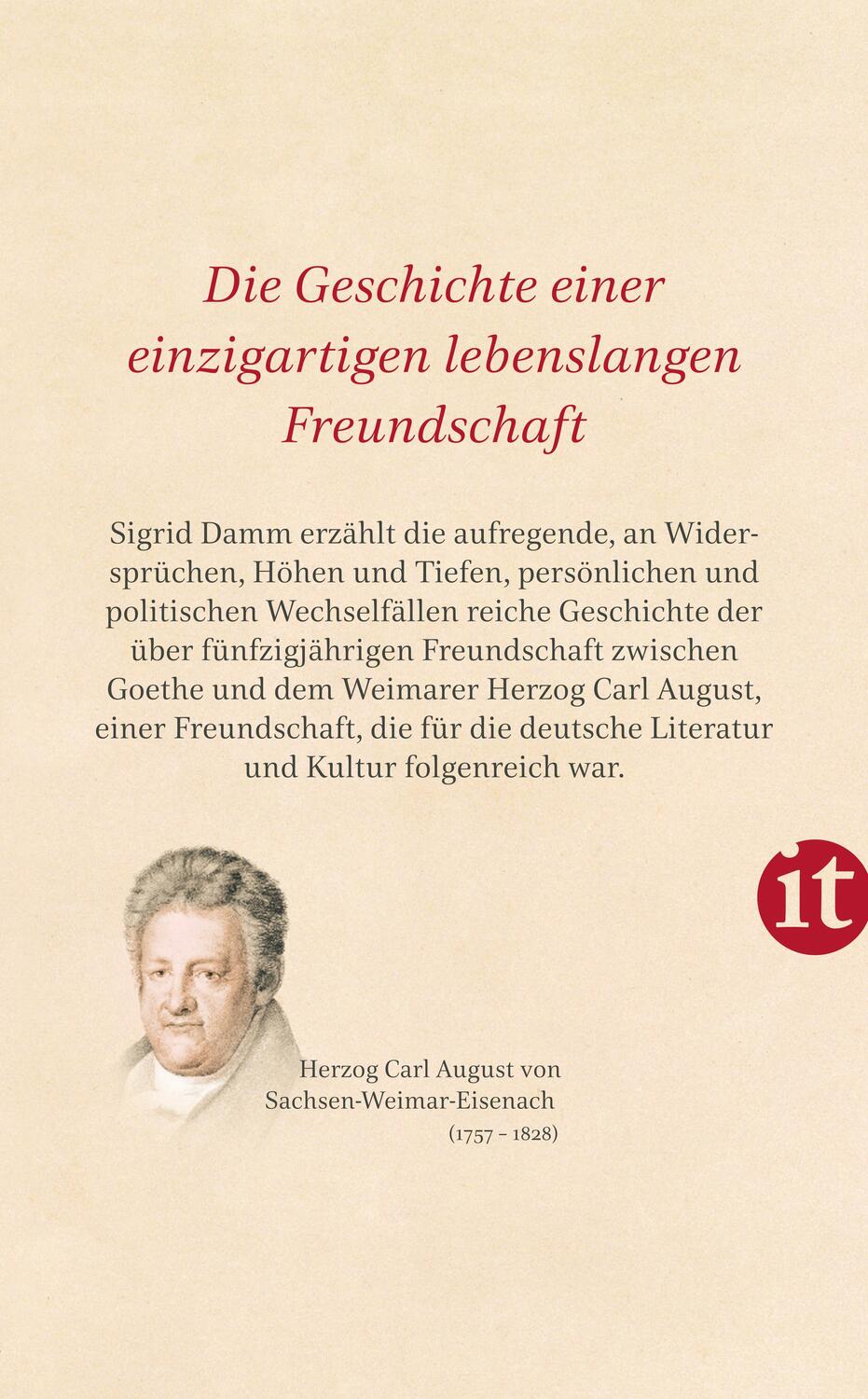 Rückseite: 9783458683124 | Goethe und Carl August | Wechselfälle einer Freundschaft | Sigrid Damm