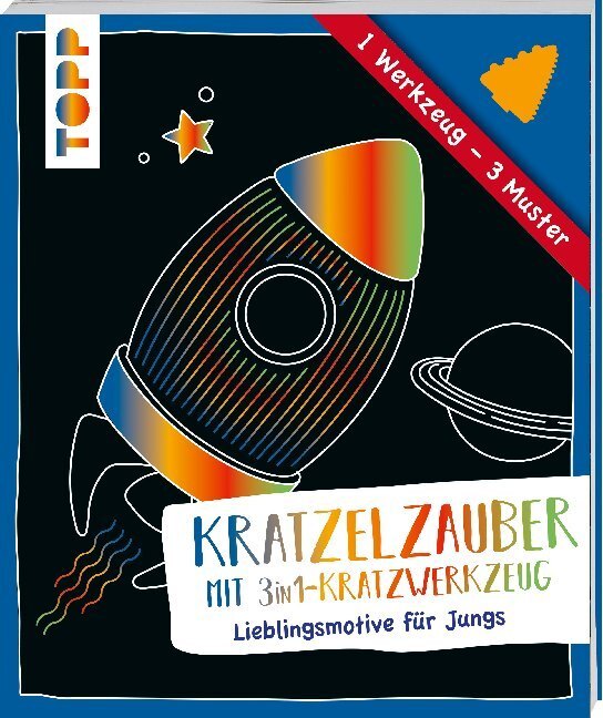 Cover: 9783772484643 | Kratzelzauber mit 3in1-Kratzwerkzeug - Lieblingsmotive für Jungs