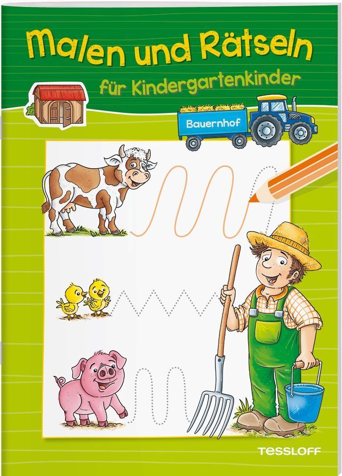 Cover: 9783788644710 | Malen und Rätseln für Kindergartenkinder. Bauernhof | Stefan Lohr
