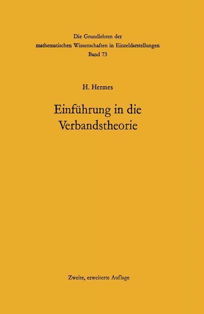Cover: 9783642865251 | Einführung in die Verbandstheorie | Hans Hermes | Taschenbuch | 2013