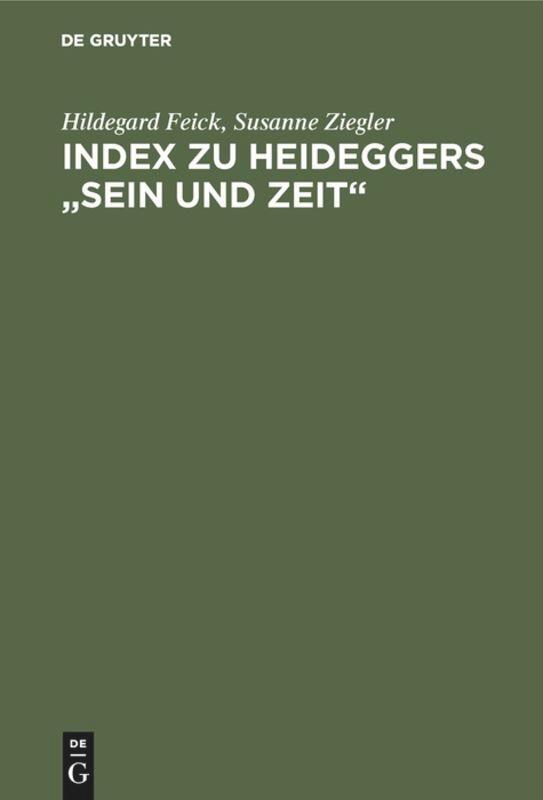Cover: 9783484700147 | Index zu Heideggers "Sein und Zeit" | Susanne Ziegler (u. a.) | Buch