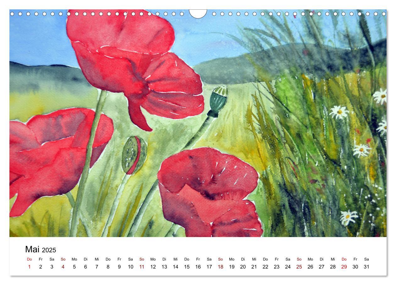 Bild: 9783383807473 | Blumen-Aquarelle (Wandkalender 2025 DIN A3 quer), CALVENDO...