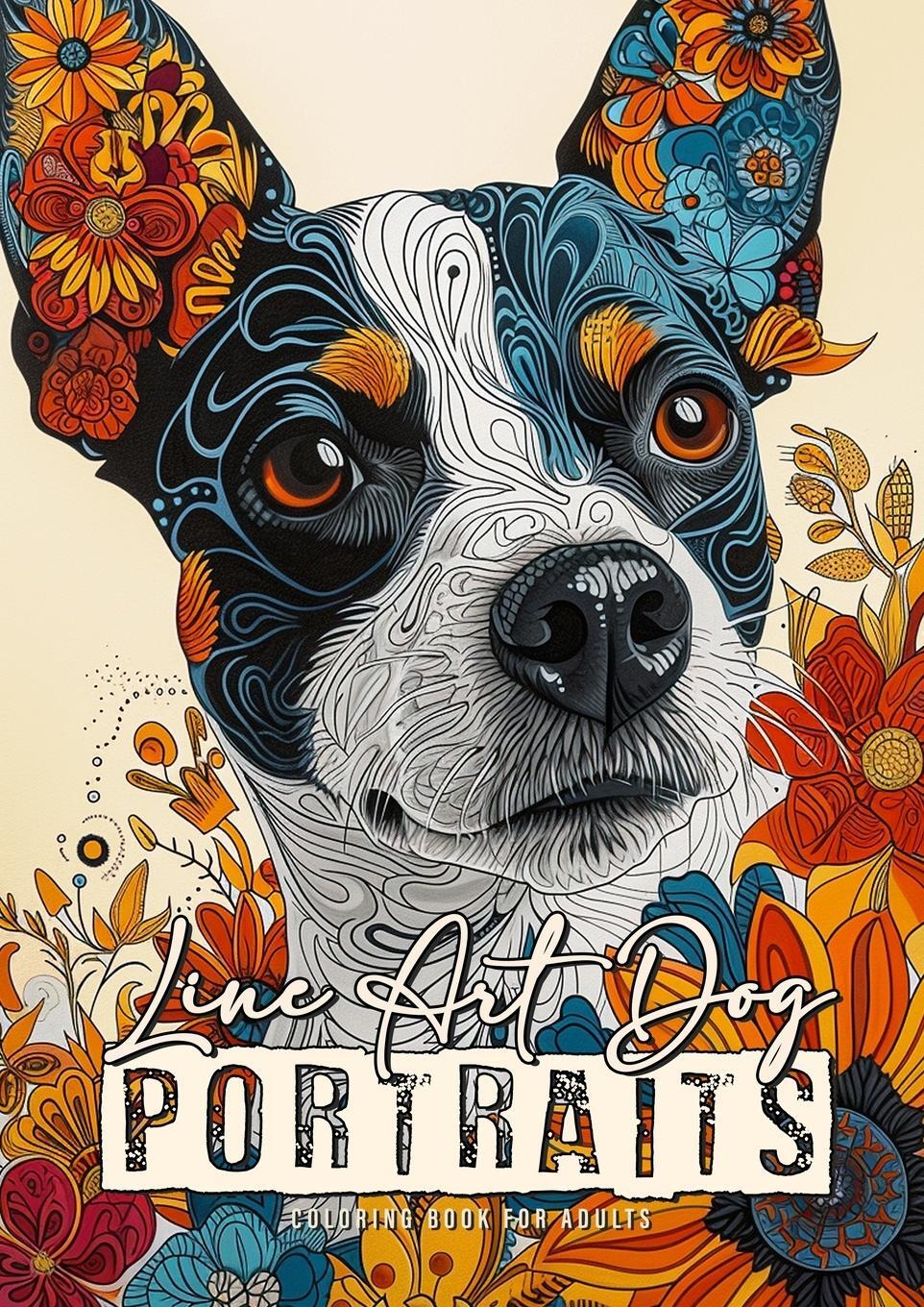 Cover: 9783758470127 | Line Art Dog Portraits Coloring Book for Adults | Monsoon Publishing