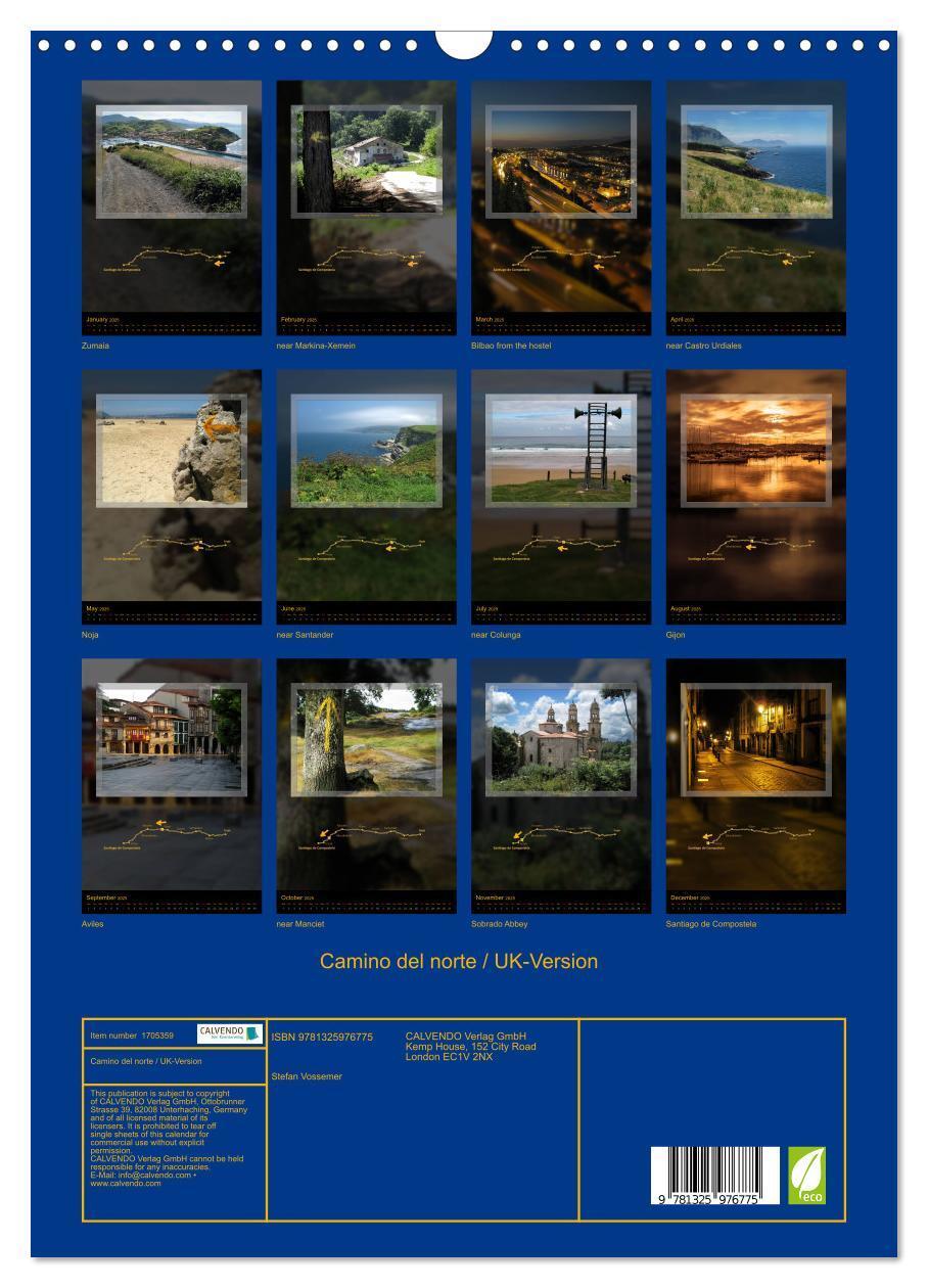 Bild: 9781325976775 | Camino del norte / UK-Version (Wall Calendar 2025 DIN A3 portrait),...