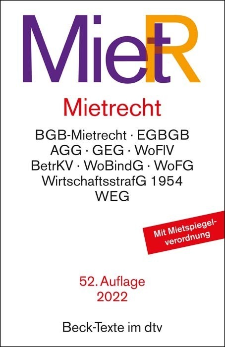 Cover: 9783423530934 | Mietrecht | Taschenbuch | LXI | Deutsch | 2022 | DTV
