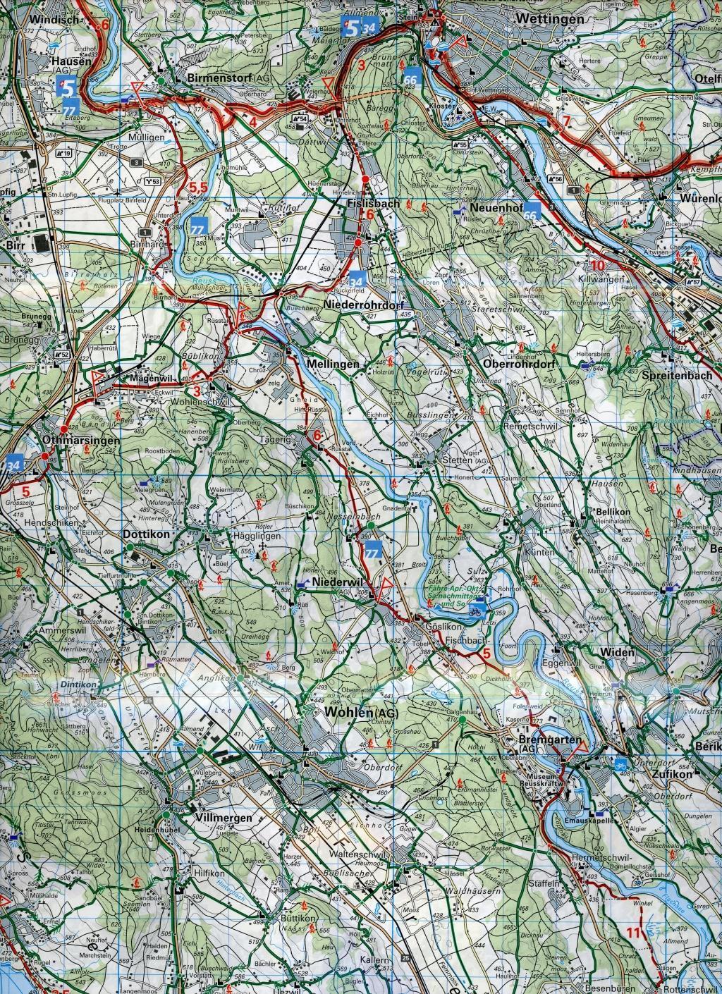 Bild: 9783259024058 | KuF Schweiz Radkarte 05 Aargau 1 : 60 000 | (Land-)Karte | Deutsch