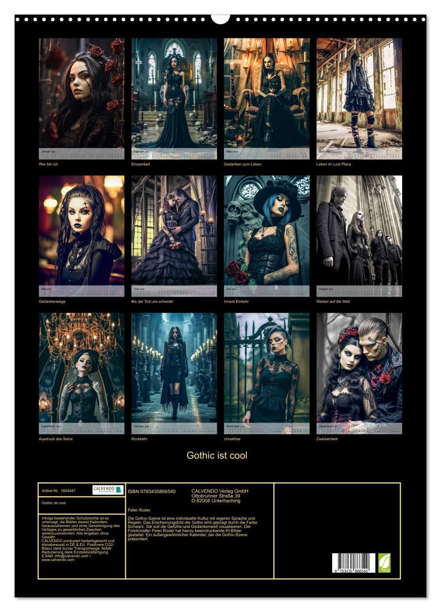 Bild: 9783435866540 | Gothic ist cool (Wandkalender 2025 DIN A2 hoch), CALVENDO...