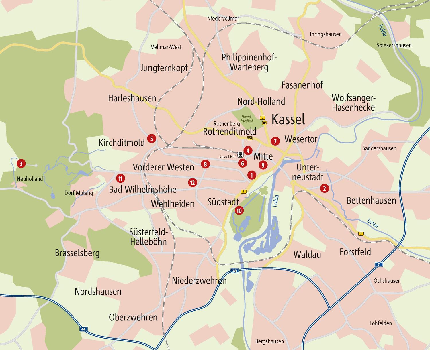 Bild: 9783770024650 | Zu Fuß durch Kassel | 12 Spaziergänge | Claudia Panetta-Möller | Buch