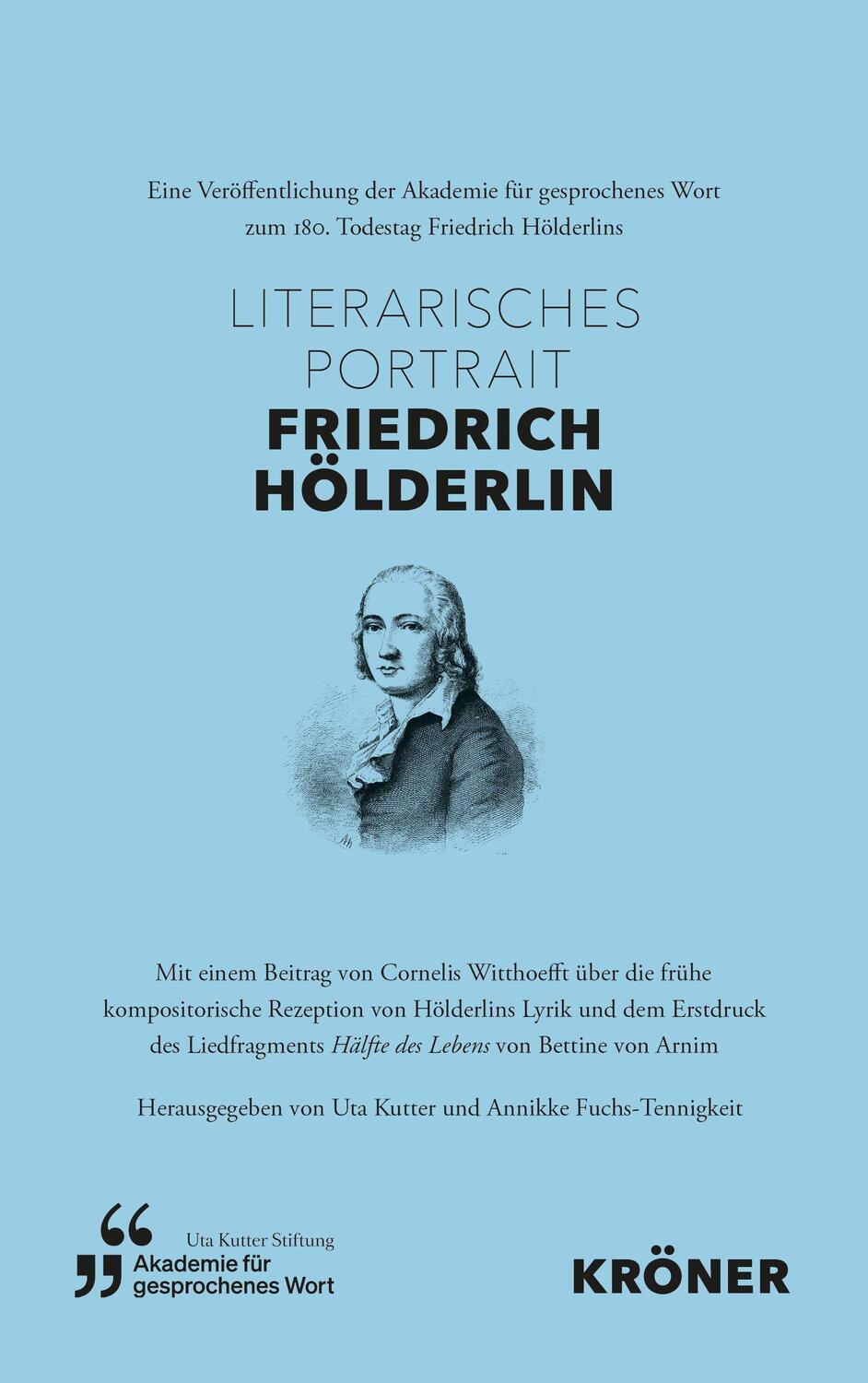 Cover: 9783520912022 | Literarisches Portrait Friedrich Hölderlin | Uta Kutter (u. a.) | Buch