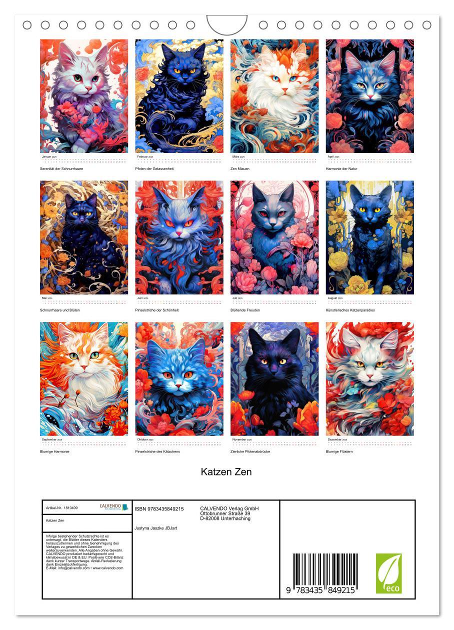 Bild: 9783435849215 | Katzen Zen (Wandkalender 2025 DIN A4 hoch), CALVENDO Monatskalender