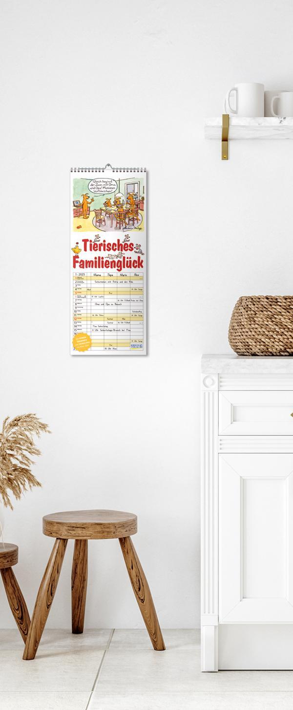 Bild: 9783731876939 | Tierisches Familienglück 2025 | Verlag Korsch | Kalender | 14 S.