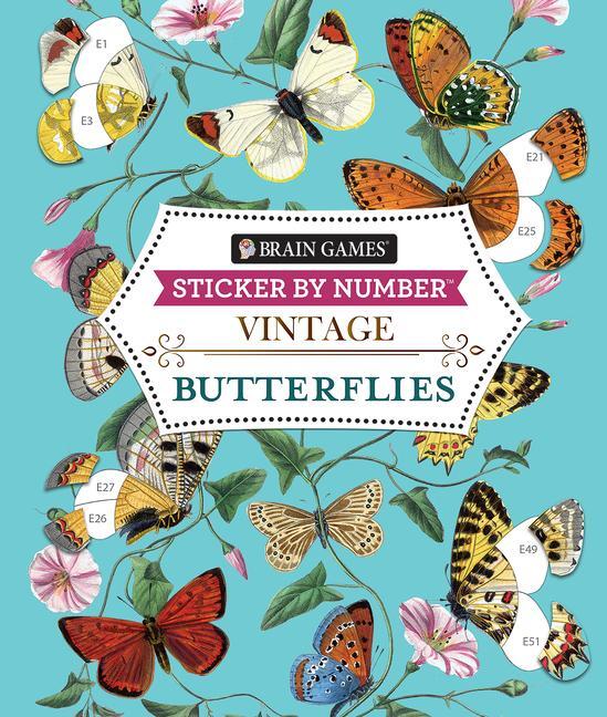 Cover: 9781639384778 | Brain Games - Sticker by Number - Vintage: Butterflies | Ltd (u. a.)