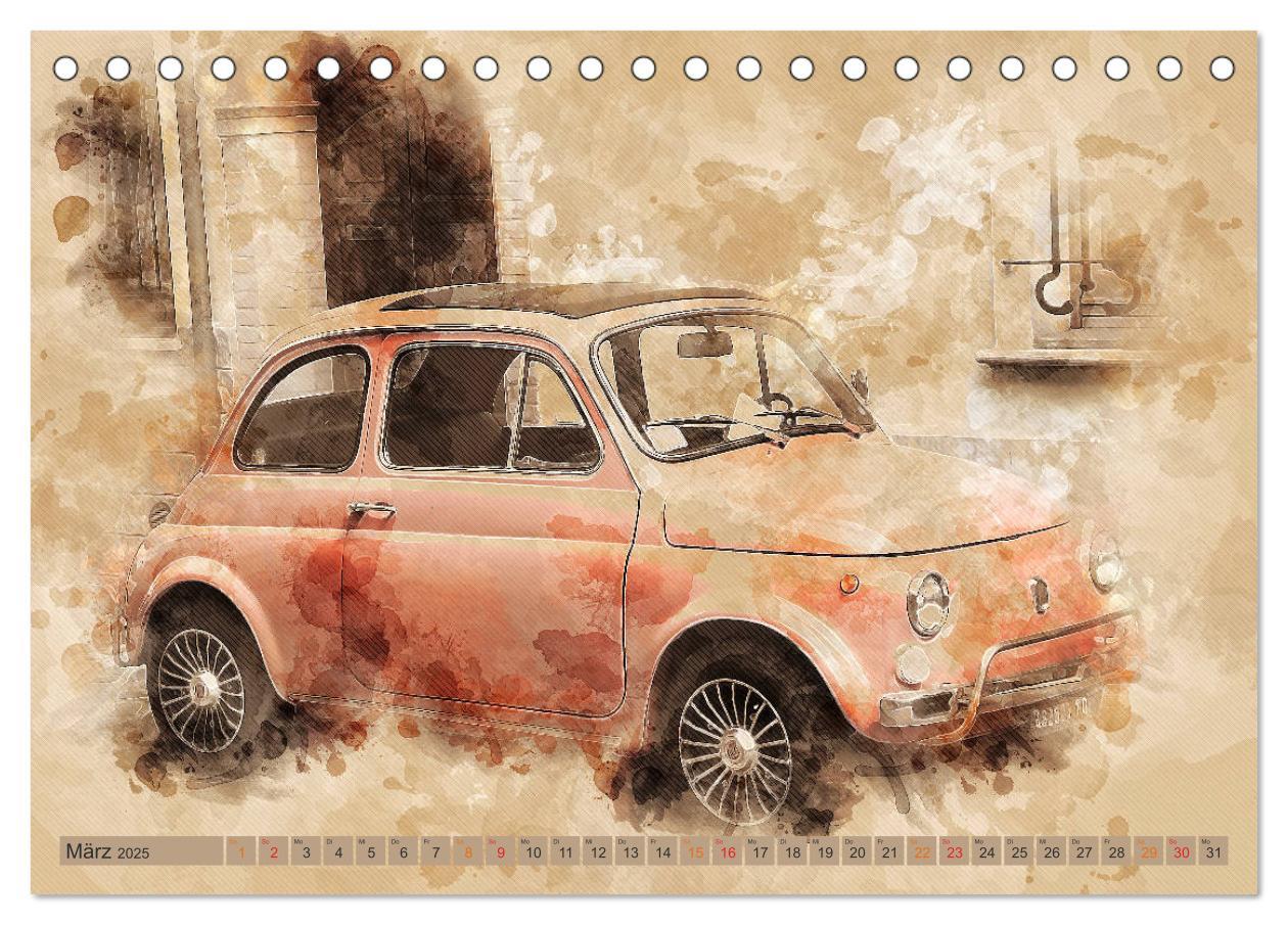 Bild: 9783435151103 | Kult-Autos, Nuova 500 (Tischkalender 2025 DIN A5 quer), CALVENDO...