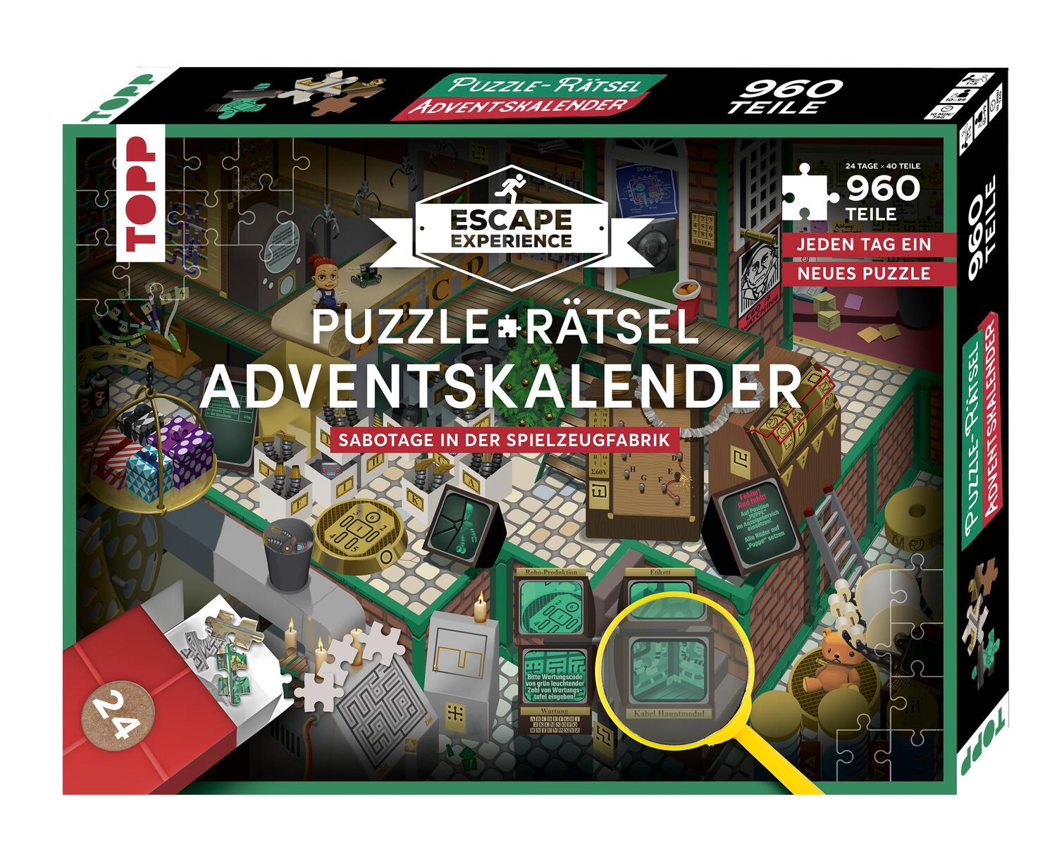 Cover: 4007742185367 | Puzzle-Rätsel-Adventskalender - Sabotage in der Spielzeugfabrik. 24...