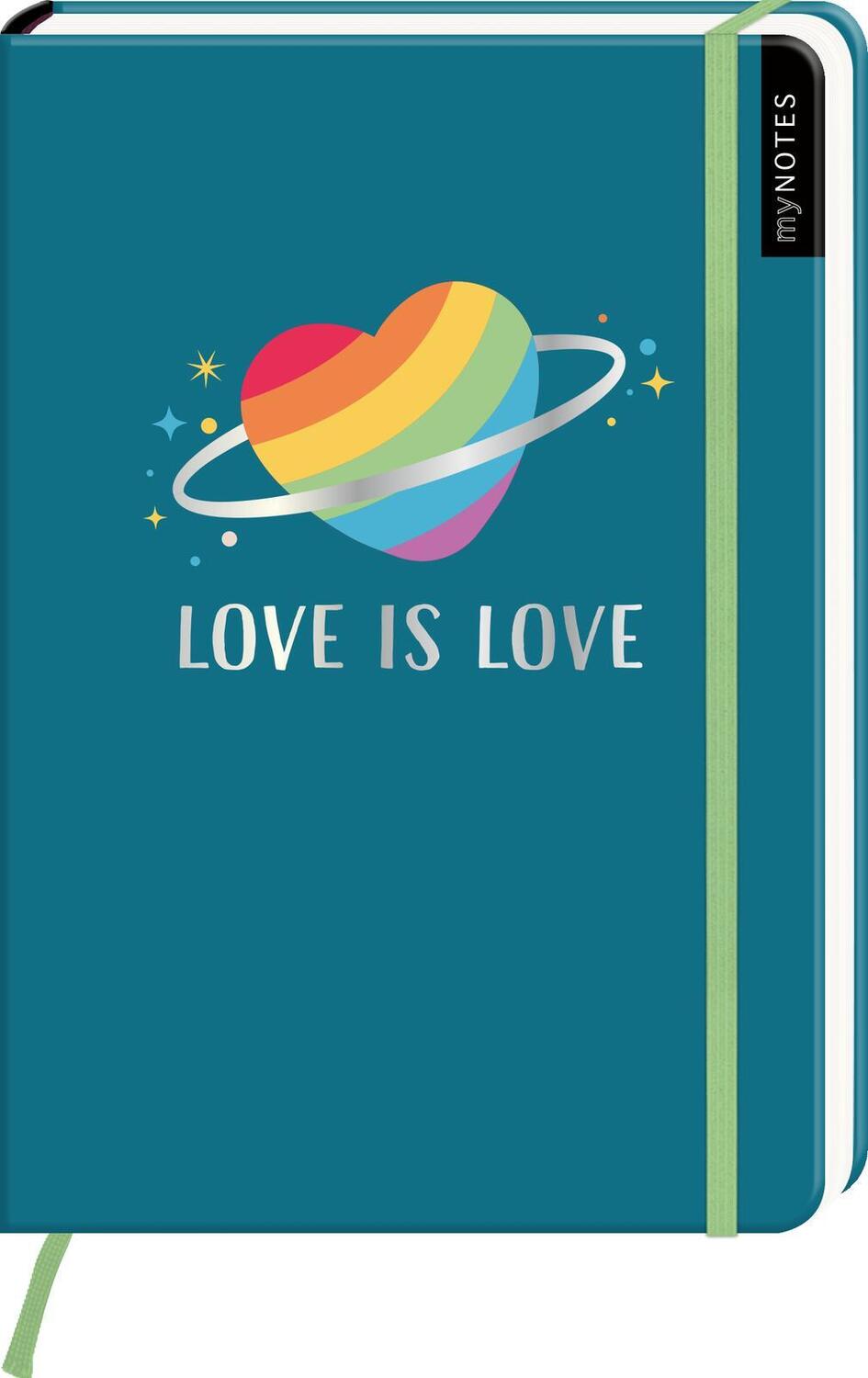 Cover: 4014489126584 | myNOTES Notizbuch A5: Love is Love | Notebook medium, gepunktet | 2022