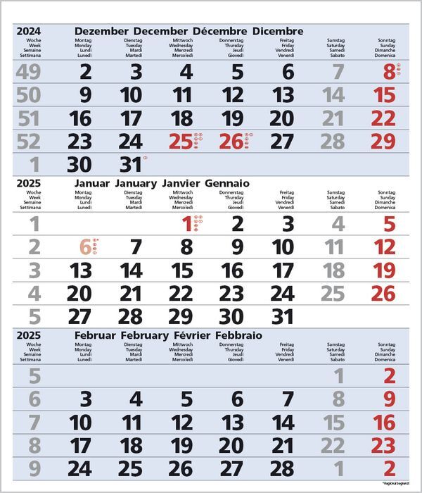 Bild: 9783731877547 | 3-Monats-Planer Comfort Blau 2025 | Korsch Verlag | Kalender | 12 S.