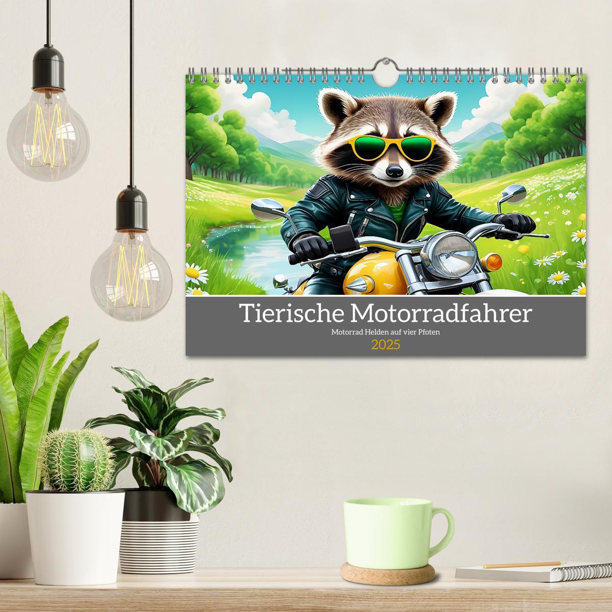 Bild: 9783457131404 | Tierische Motorradfahrer (Wandkalender 2025 DIN A4 quer), CALVENDO...