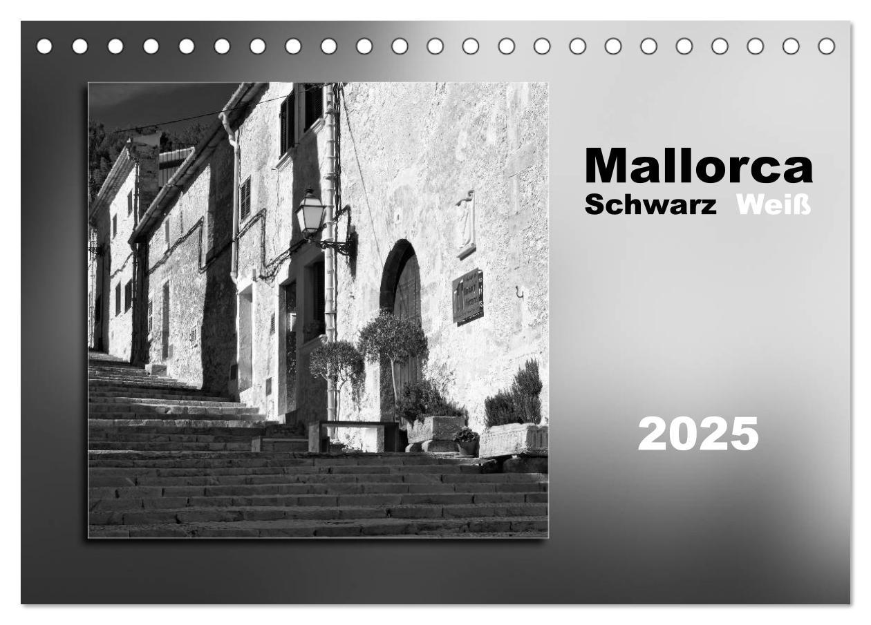 Cover: 9783435281558 | Mallorca Schwarz Weiß (Tischkalender 2025 DIN A5 quer), CALVENDO...