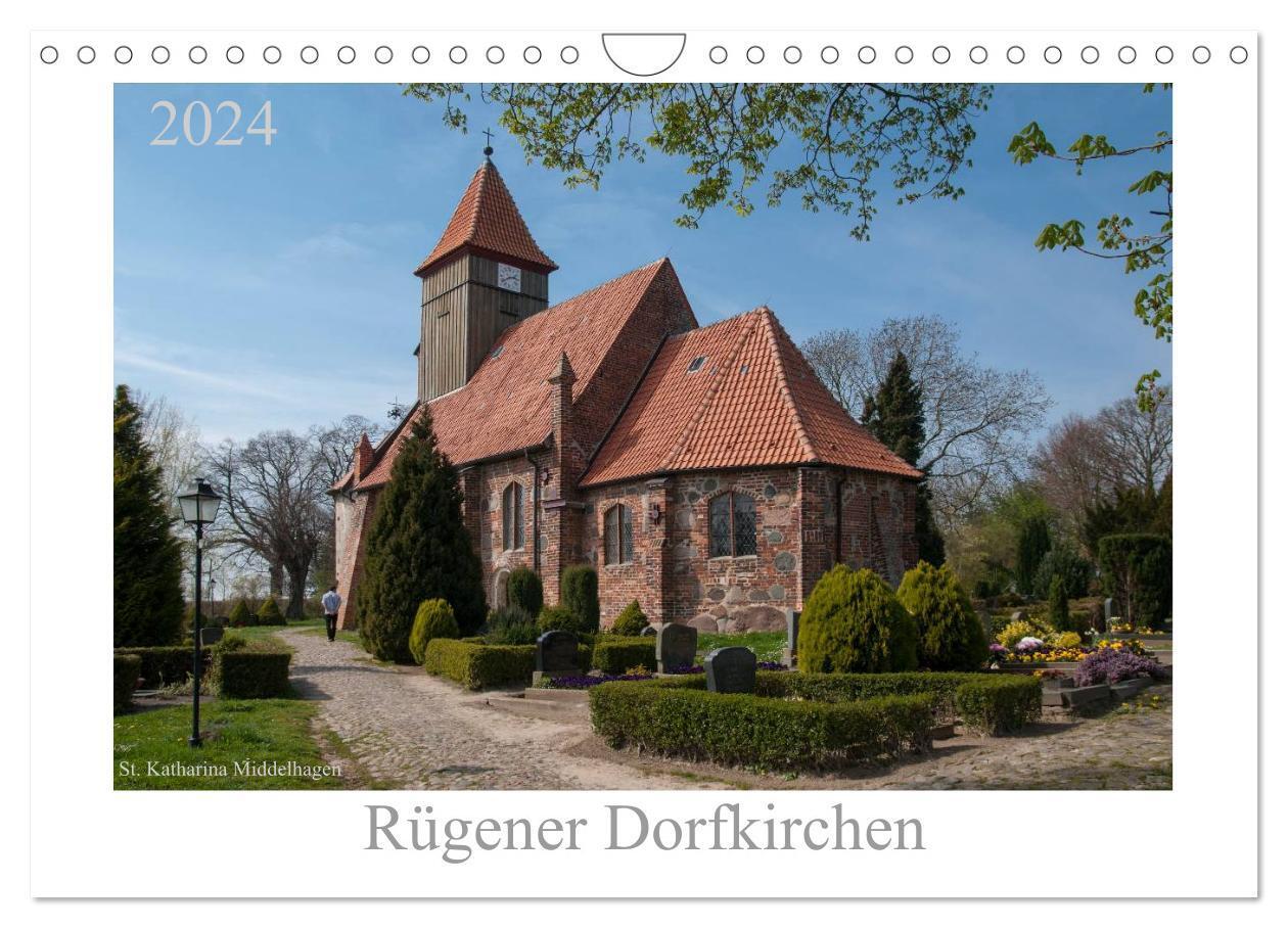 Cover: 9783383610073 | Dorfkirchen auf Rügen (Wandkalender 2024 DIN A4 quer), CALVENDO...