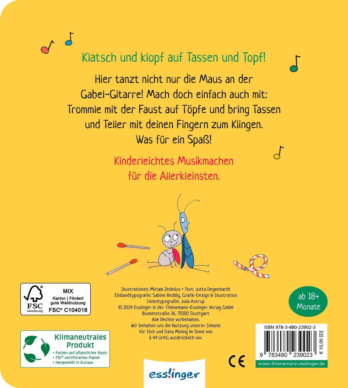 Rückseite: 9783480239023 | Mach mit mir Musik! | Jutta Degenhardt | Buch | 22 S. | Deutsch | 2024