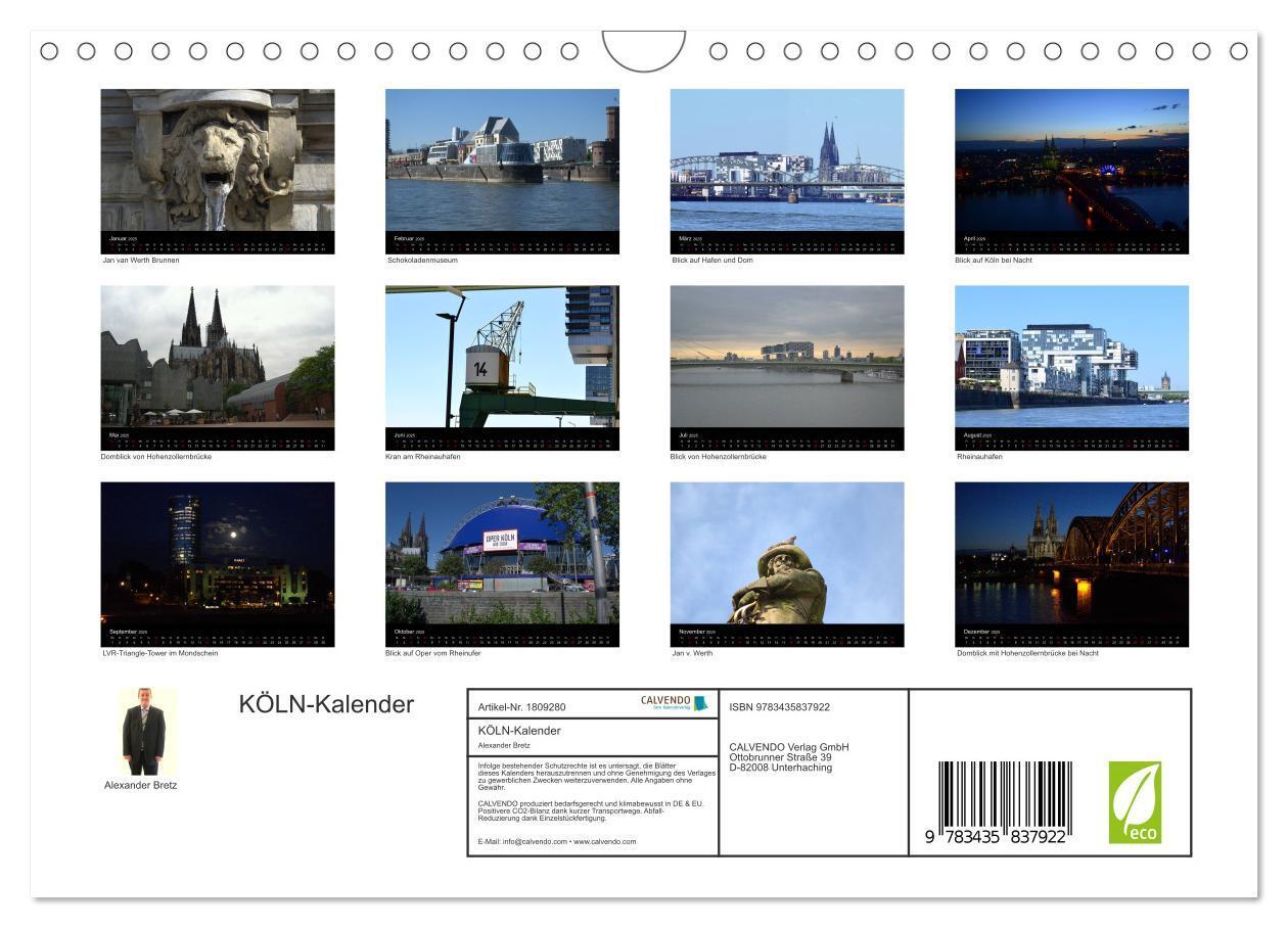 Bild: 9783435837922 | KÖLN-Kalender (Wandkalender 2025 DIN A4 quer), CALVENDO Monatskalender