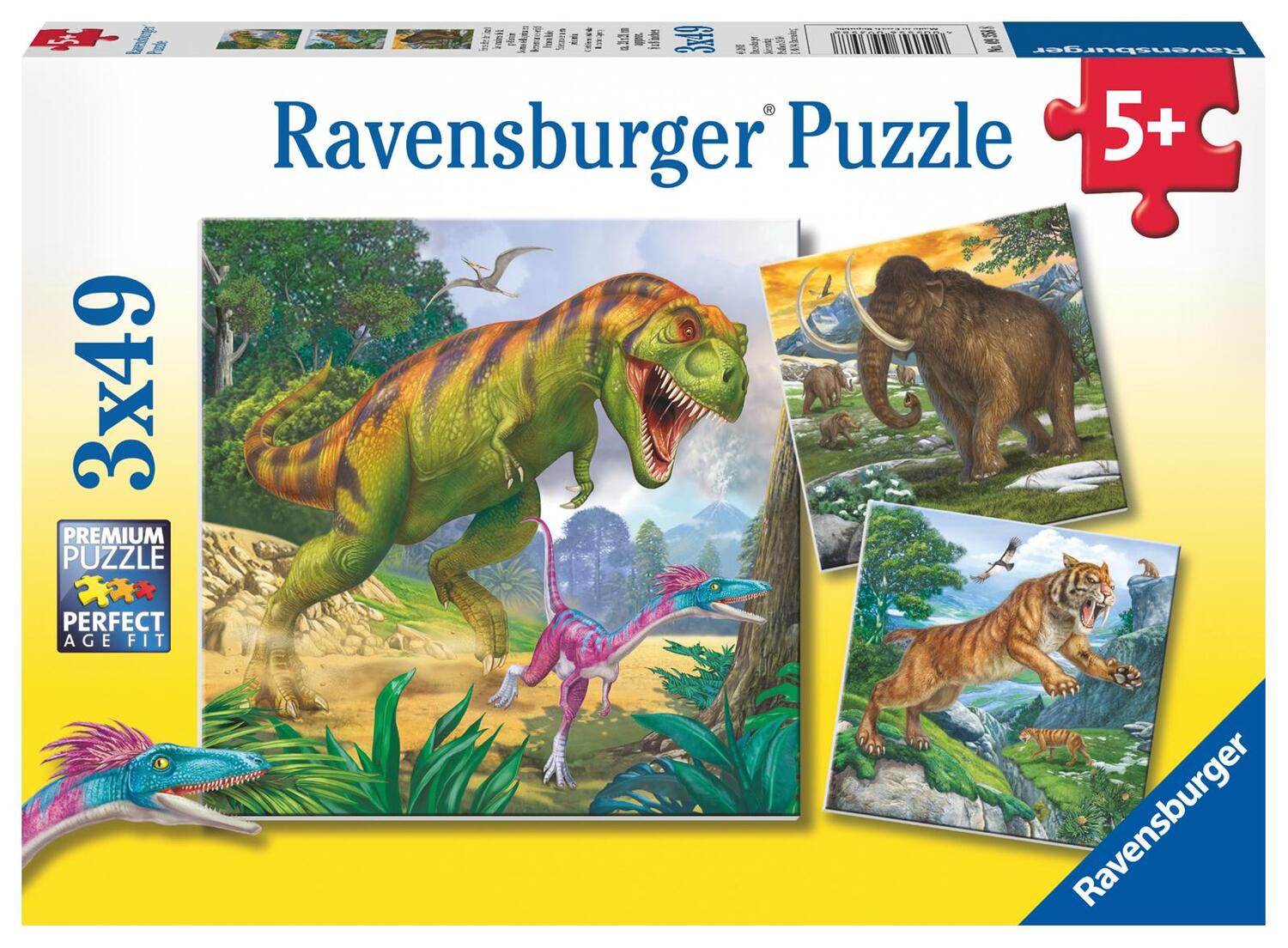 Cover: 4005556093588 | Herrscher der Urzeit. Puzzle 3 x 49 Teile | Spiel | Deutsch | 2016