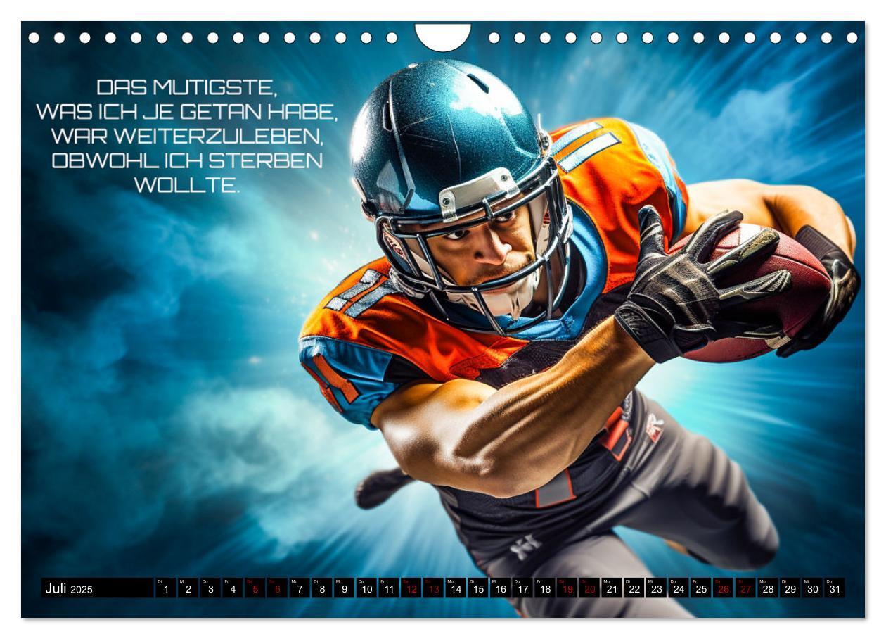 Bild: 9783383850394 | American Football und Motivation (Wandkalender 2025 DIN A4 quer),...