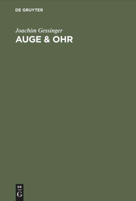 Cover: 9783110136333 | Auge &amp; Ohr | Studien zur Erforschung der Sprache am Menschen 1700¿1850