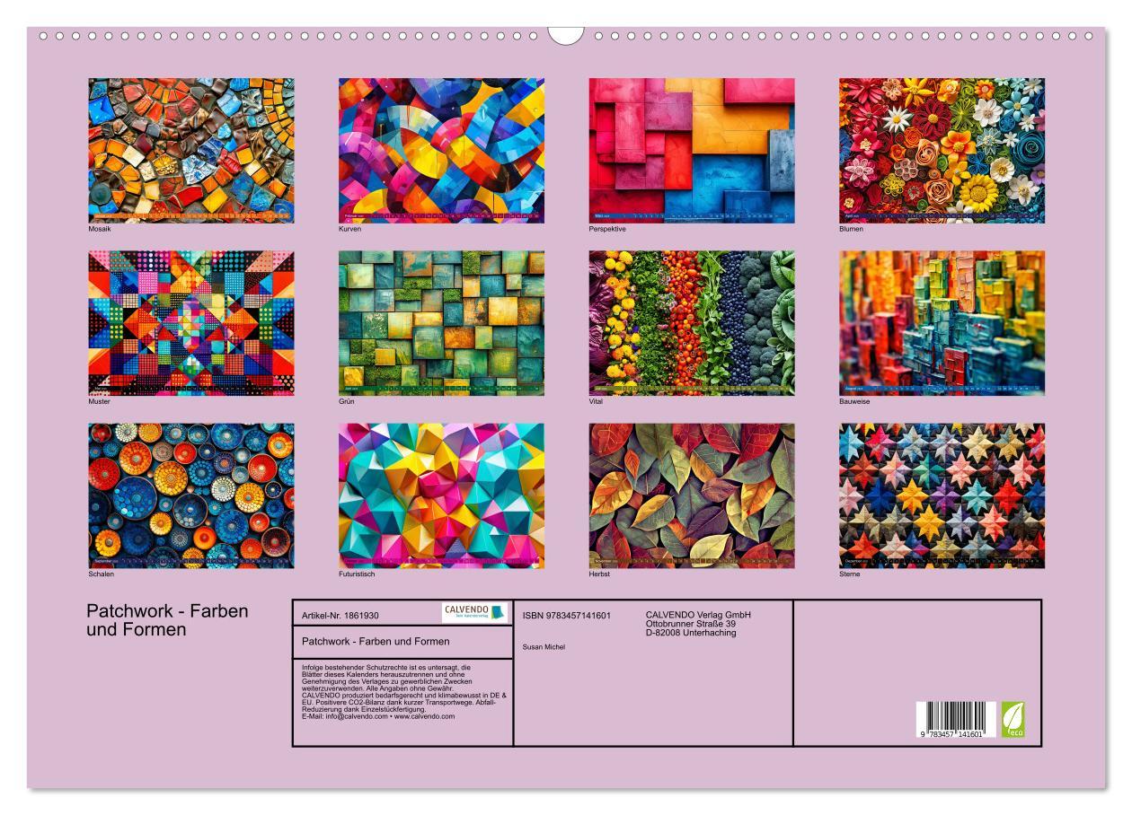 Bild: 9783457141601 | Patchwork - Farben und Formen (Wandkalender 2025 DIN A2 quer),...