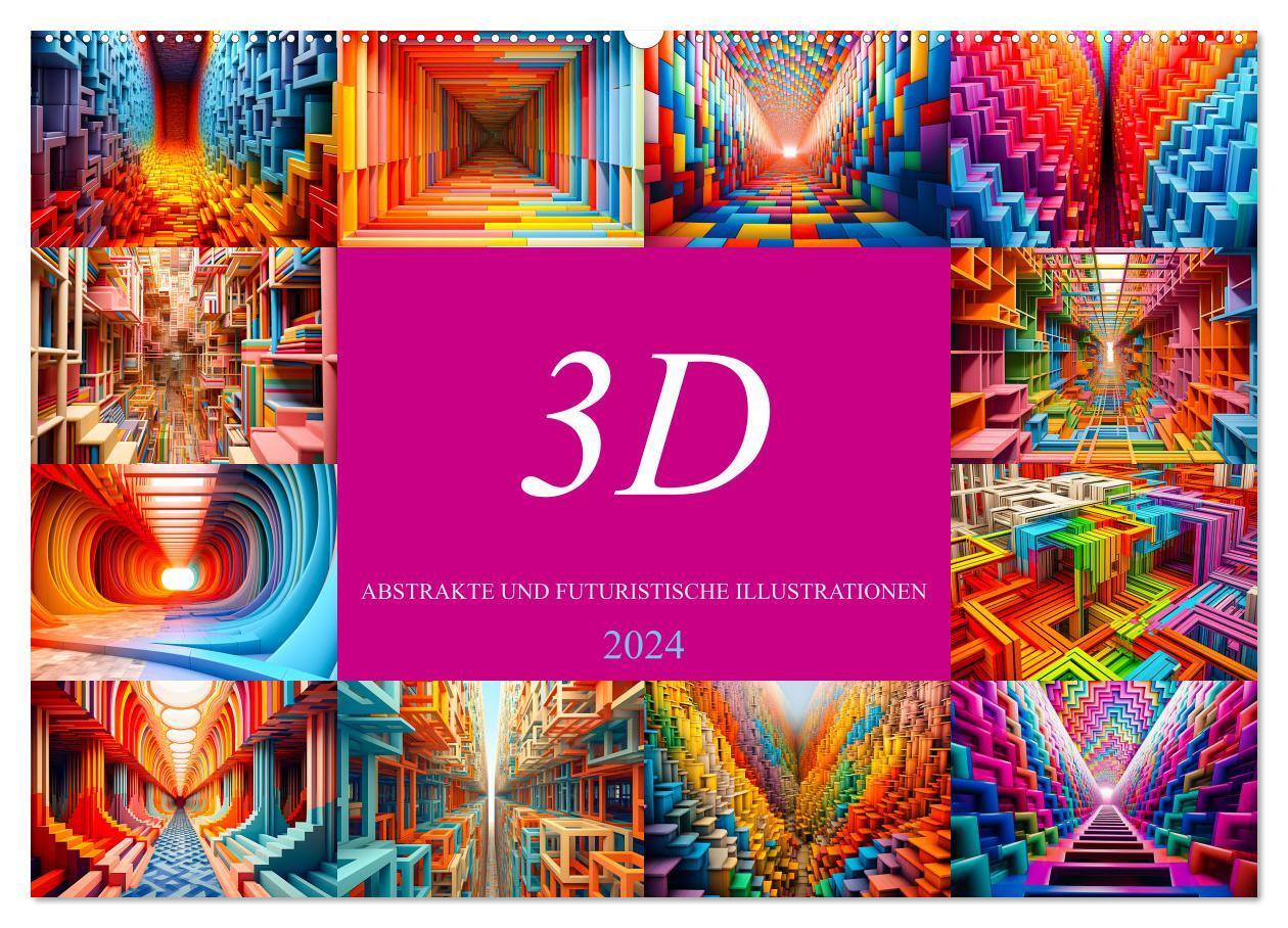 Cover: 9783383687518 | 3D - Abstrakte und futuristische Illustrationen (Wandkalender 2024...