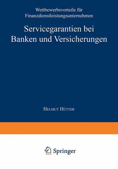 Cover: 9783824471256 | Servicegarantien bei Banken und Versicherungen | Helmut Hütter | Buch