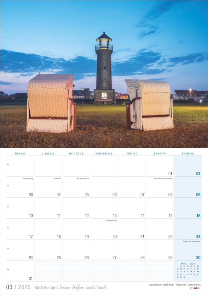 Bild: 9783964023469 | Ostfriesland Kalender 2025 - Inseln · Häfen · weites Land | Kalender