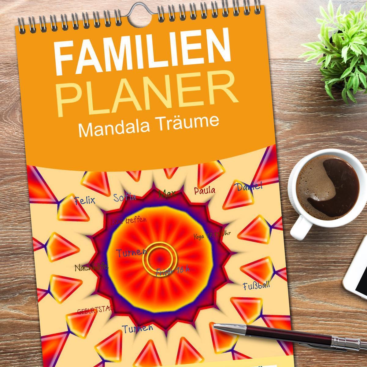 Bild: 9783457122358 | Familienplaner 2025 - Mandala Träume mit 5 Spalten (Wandkalender,...