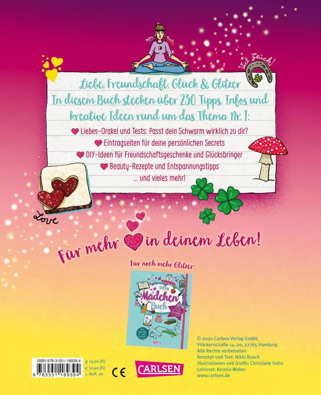 Rückseite: 9783551189394 | Dein Mädchenbuch: Lovebook | Nikki Busch | Taschenbuch | buch4you