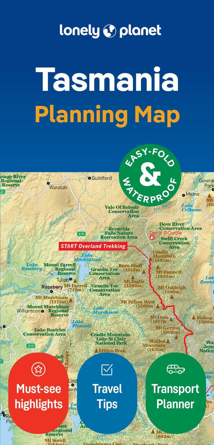 Cover: 9781788688871 | Lonely Planet Tasmania Planning Map | (Land-)Karte | Englisch | 2024