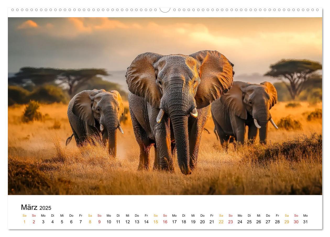 Bild: 9783457240496 | Elefanten - Riesen der Wildnis (Wandkalender 2025 DIN A2 quer),...