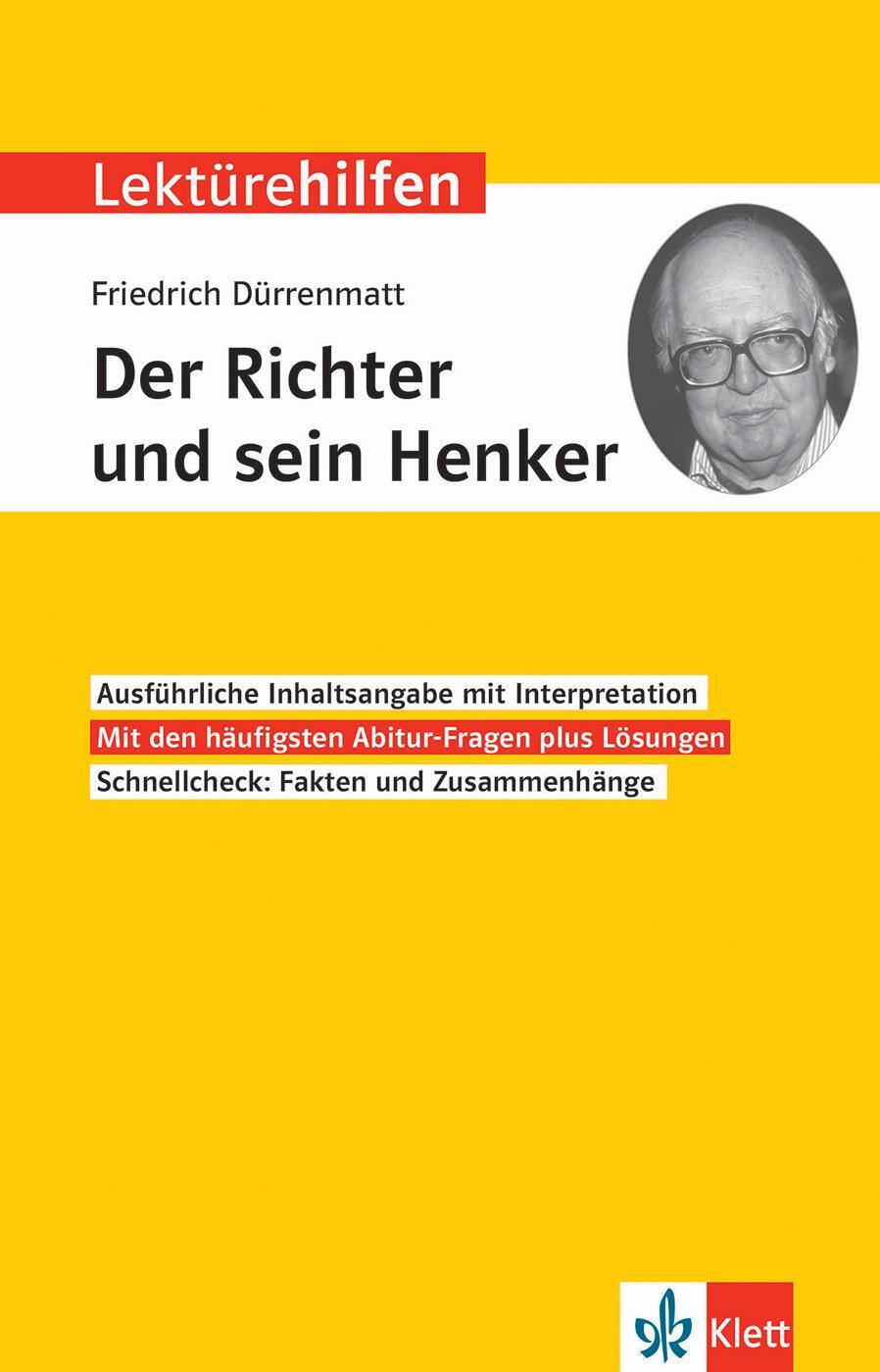 Cover: 9783129231296 | Klett Lektürehilfen Friedrich Dürrenmatt, "Der Richter und sein...