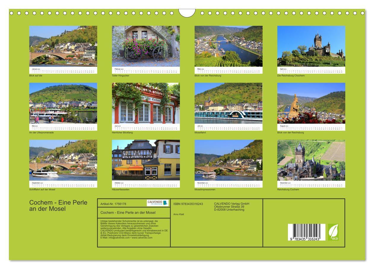 Bild: 9783435316243 | Cochem - Eine Perle an der Mosel (Wandkalender 2025 DIN A3 quer),...