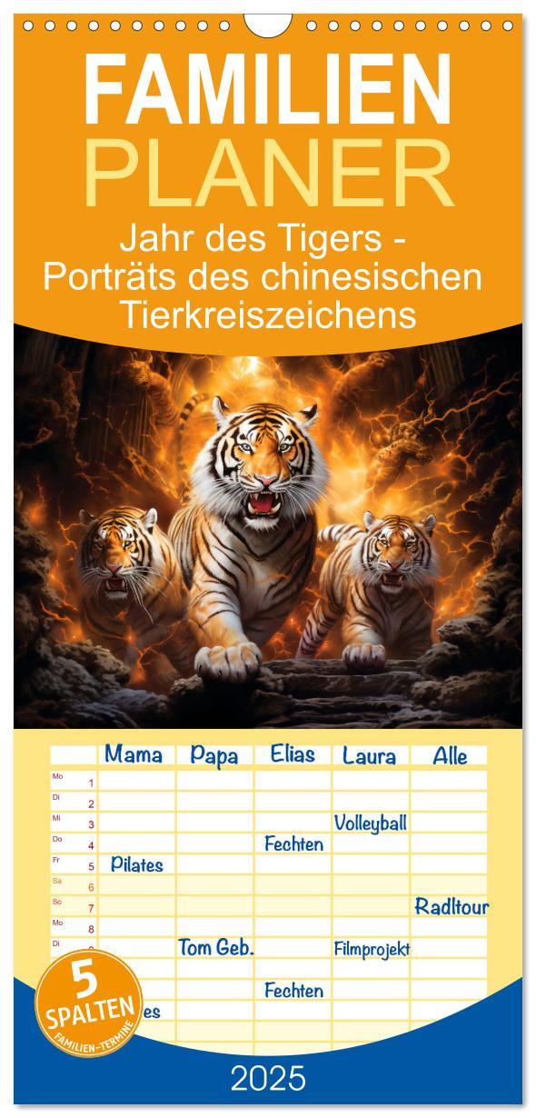 Cover: 9783457188705 | Familienplaner 2025 - Jahr des Tigers - Porträts des chinesischen...