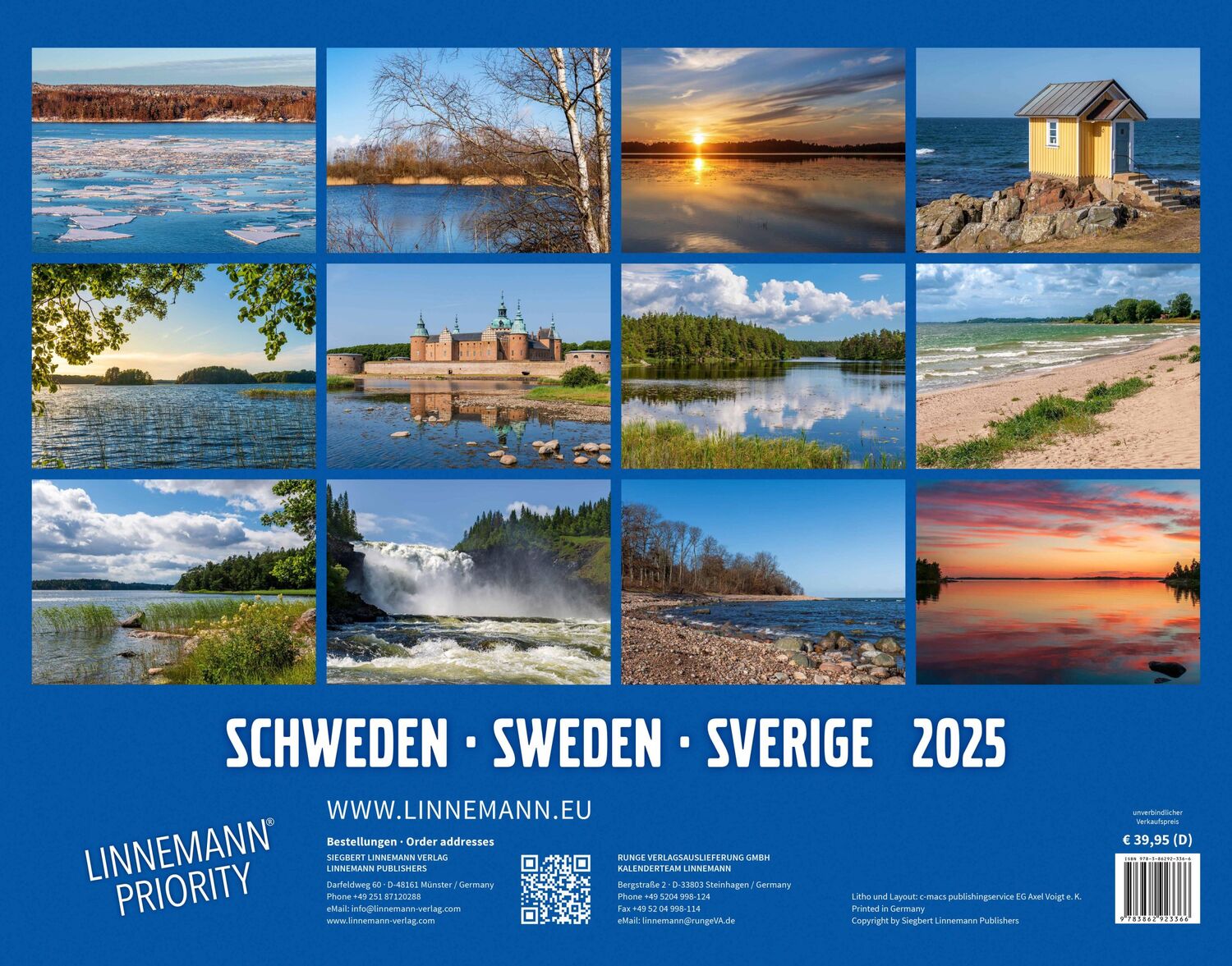 Rückseite: 9783862923366 | Schweden 2025 Großformat-Kalender 58 x 45,5 cm | Sverige - Sweden