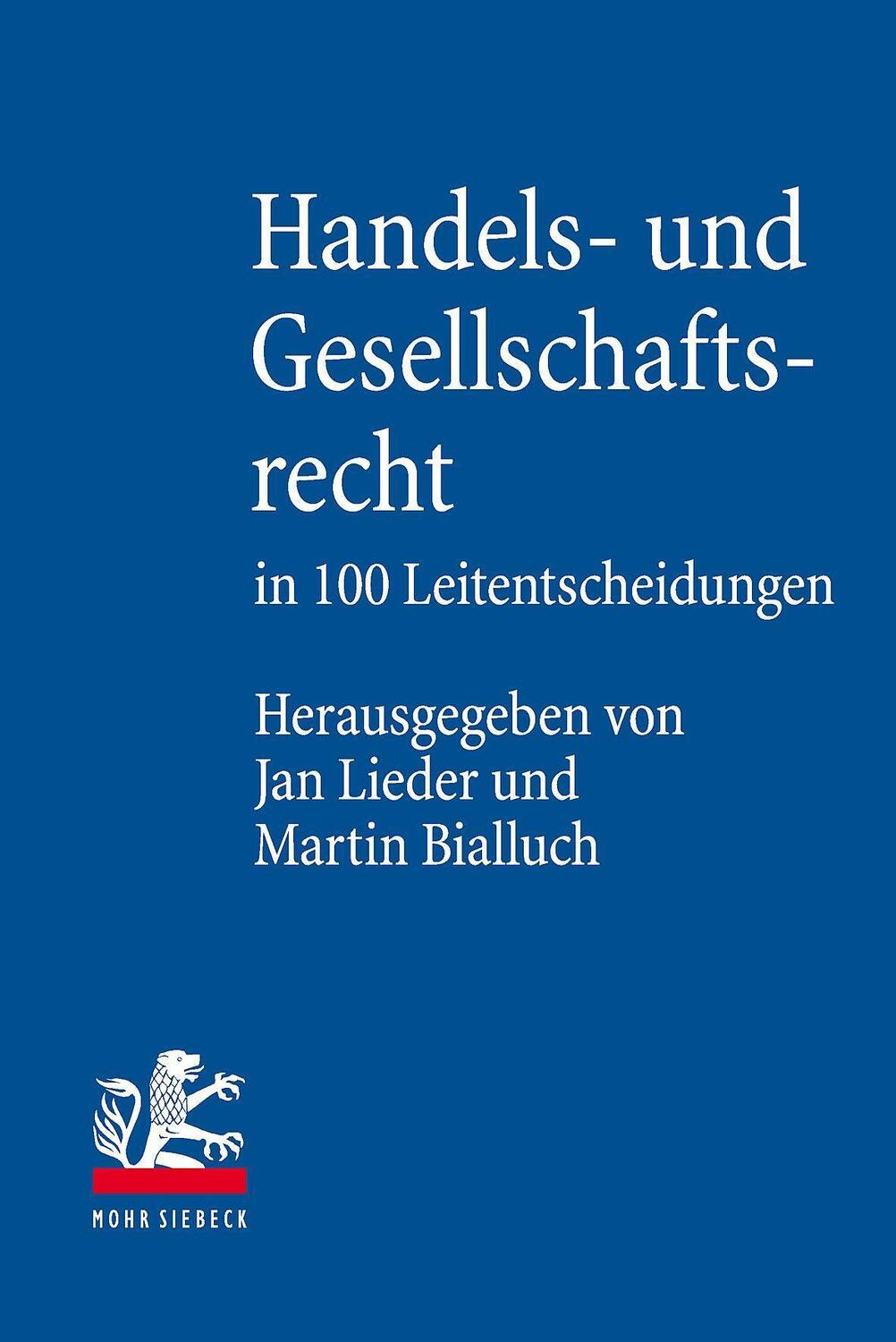 Cover: 9783161569463 | Handels- und Gesellschaftsrecht in 100 Leitentscheidungen | Buch