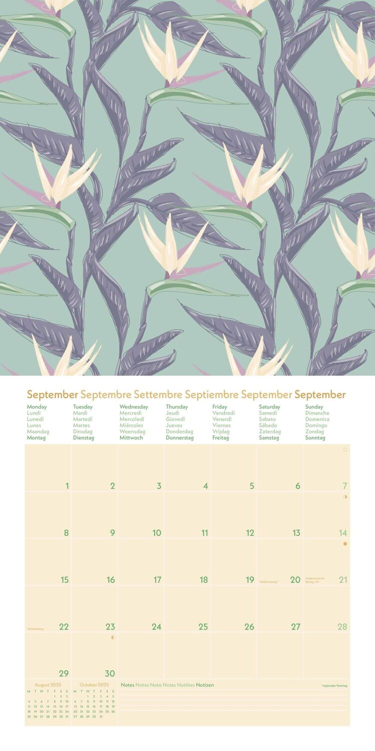 Bild: 4002725981721 | GreenLine Floral 2025 - Wand-Kalender - Broschüren-Kalender - 30x30...