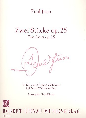 Cover: 9790011410806 | 2 Stücke op.25 für Klarinette (Violine) und Klavier | Paul Juon | Buch
