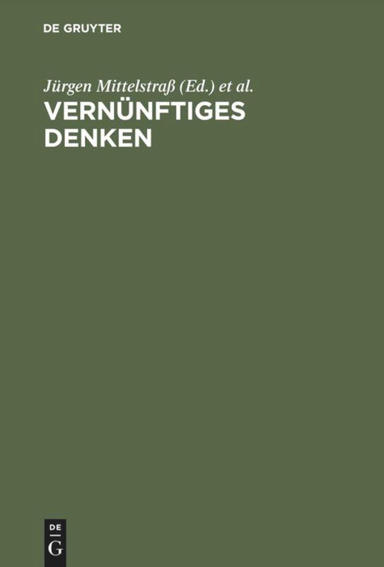 Cover: 9783110069563 | Vernünftiges Denken | Manfred Riedel (u. a.) | Buch | XII | Deutsch