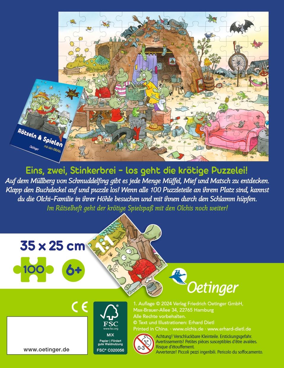 Rückseite: 4260512186968 | Die Olchis. Puzzle im Buch. 100 Teile | Erhard Dietl | Spiel | Puzzle