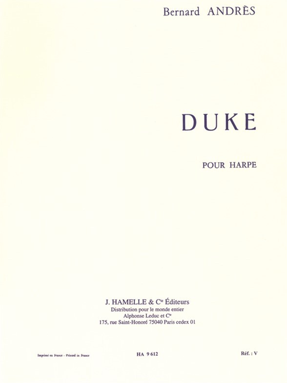 Cover: 9790230796125 | Duke | Andres | Buch | Alphonse Leduc | EAN 9790230796125