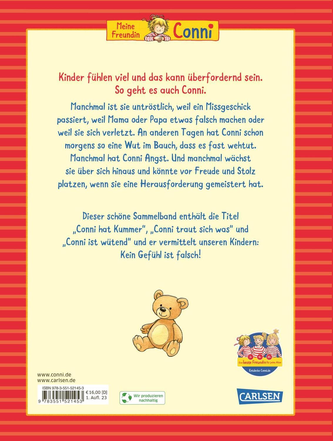 Rückseite: 9783551521453 | Conni-Bilderbuch-Sammelband: Meine Freundin Conni: Kummer und Wut,...