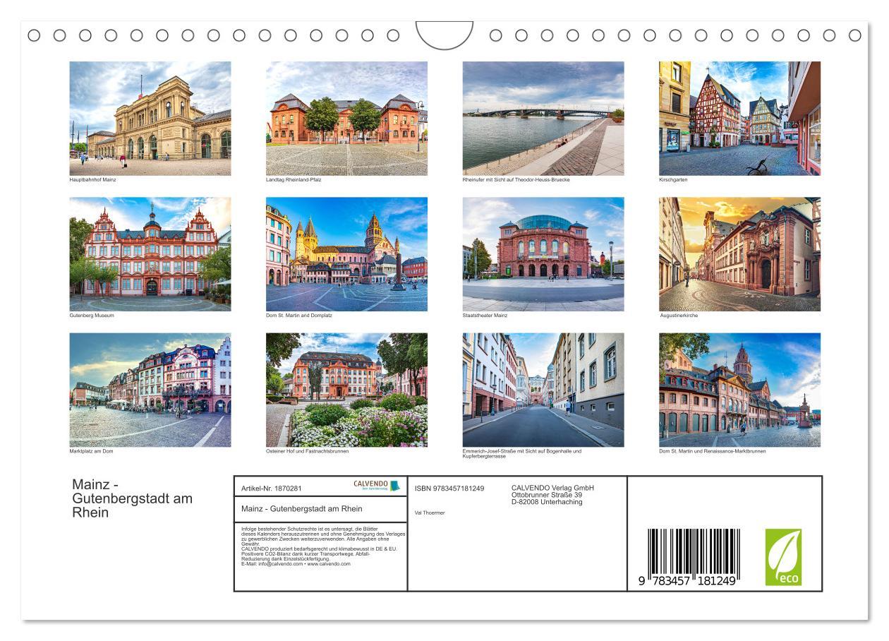 Bild: 9783457181249 | Mainz - Gutenbergstadt am Rhein (Wandkalender 2025 DIN A4 quer),...