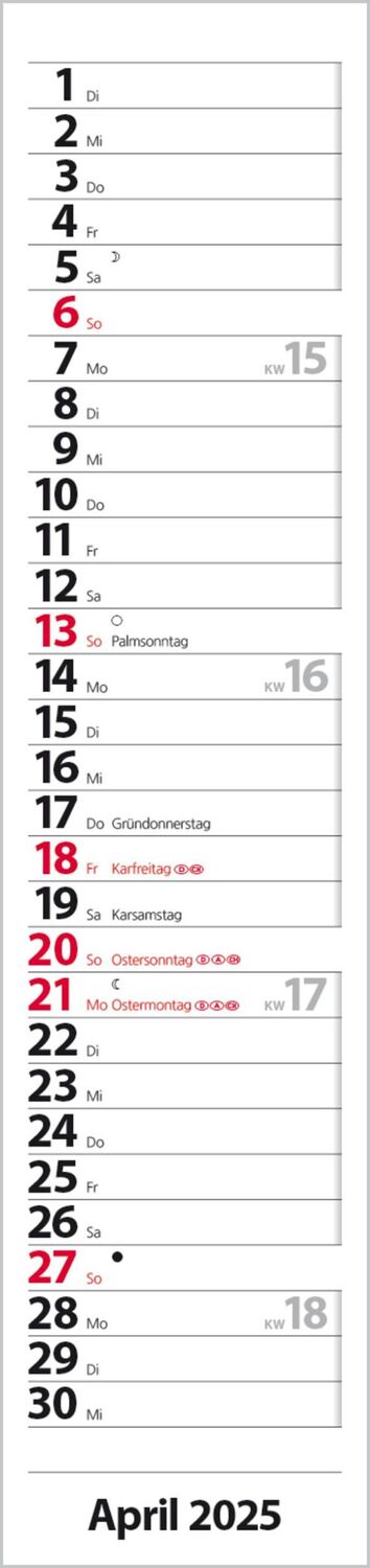 Bild: 9783731879596 | Streifenplaner Compact Rot 2025 | Verlag Korsch | Kalender | 13 S.